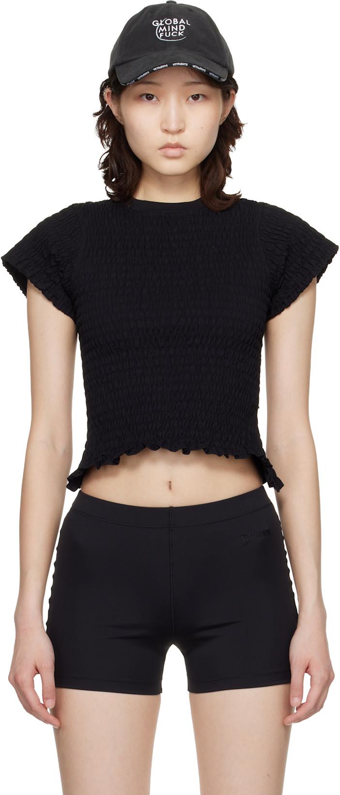 Black Gathered Baby T-shirt by VETEMENTS