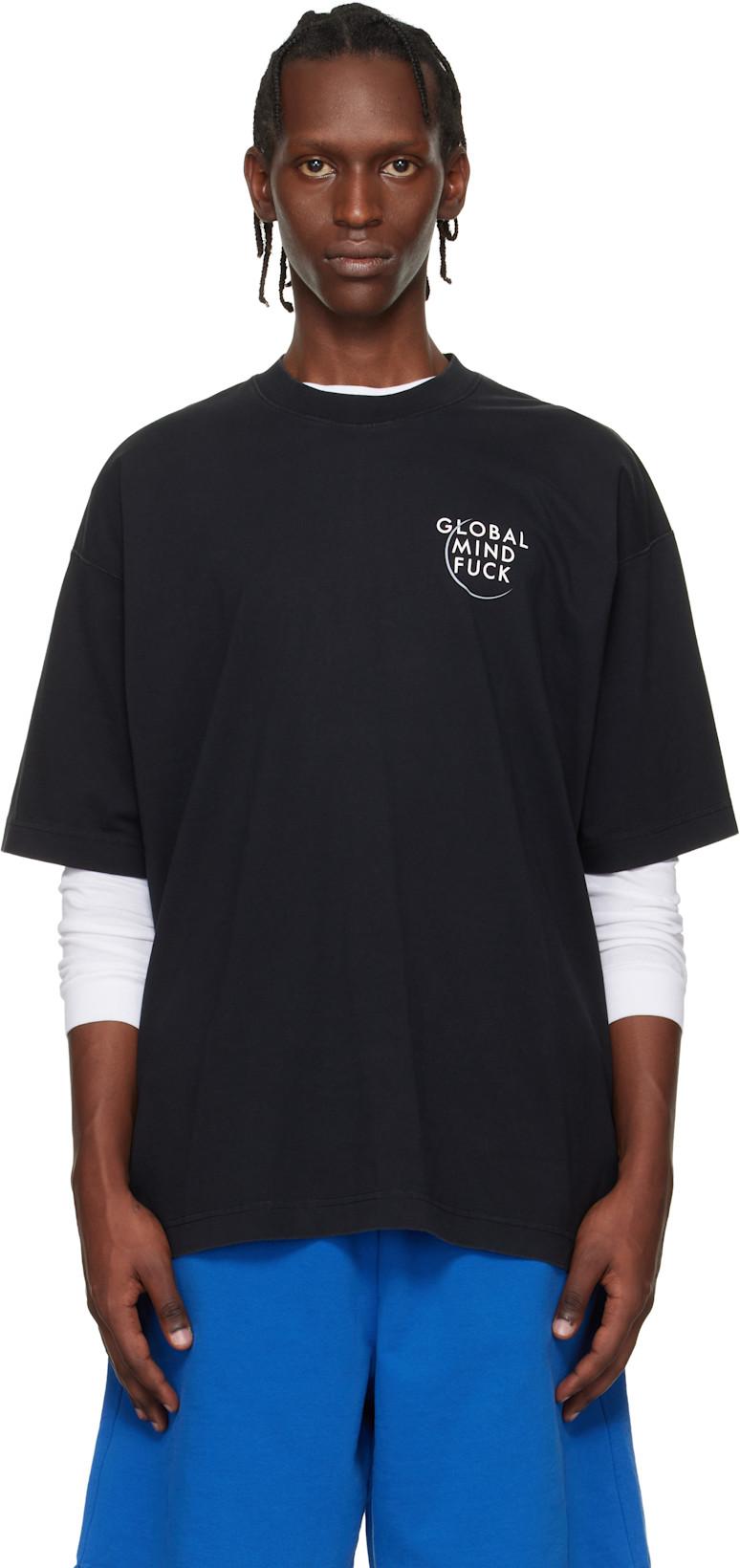 Black 'Global MF' T-shirt by VETEMENTS