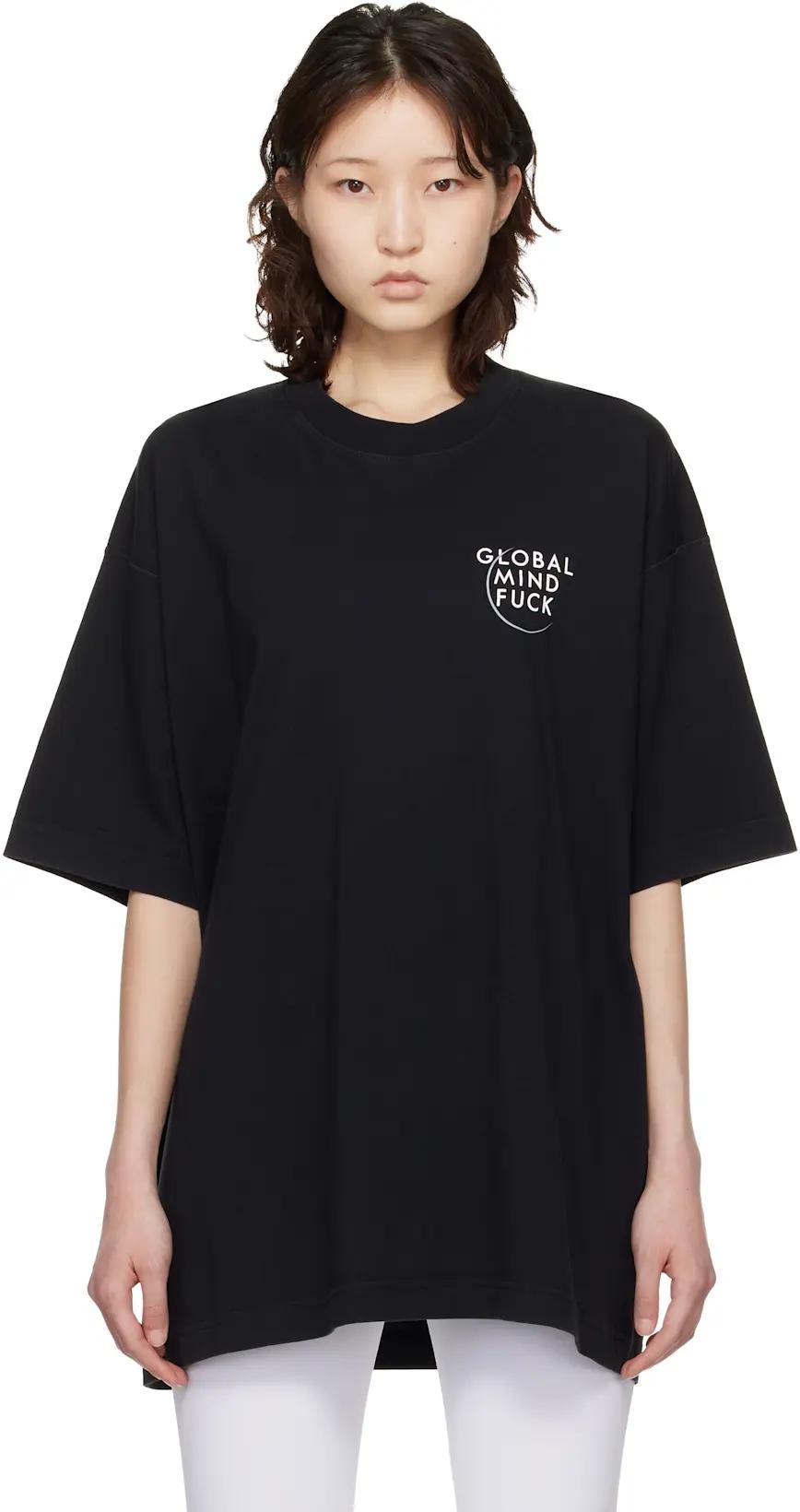 Black 'Global MF' T-shirt by VETEMENTS
