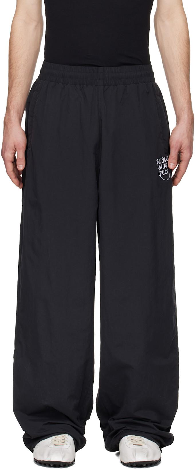 Black 'Global MF' Track Pants by VETEMENTS