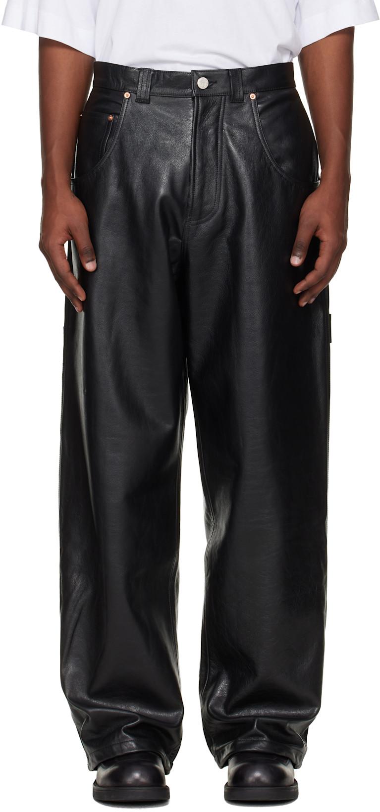 Black Hip-Hop Leather Pants by VETEMENTS