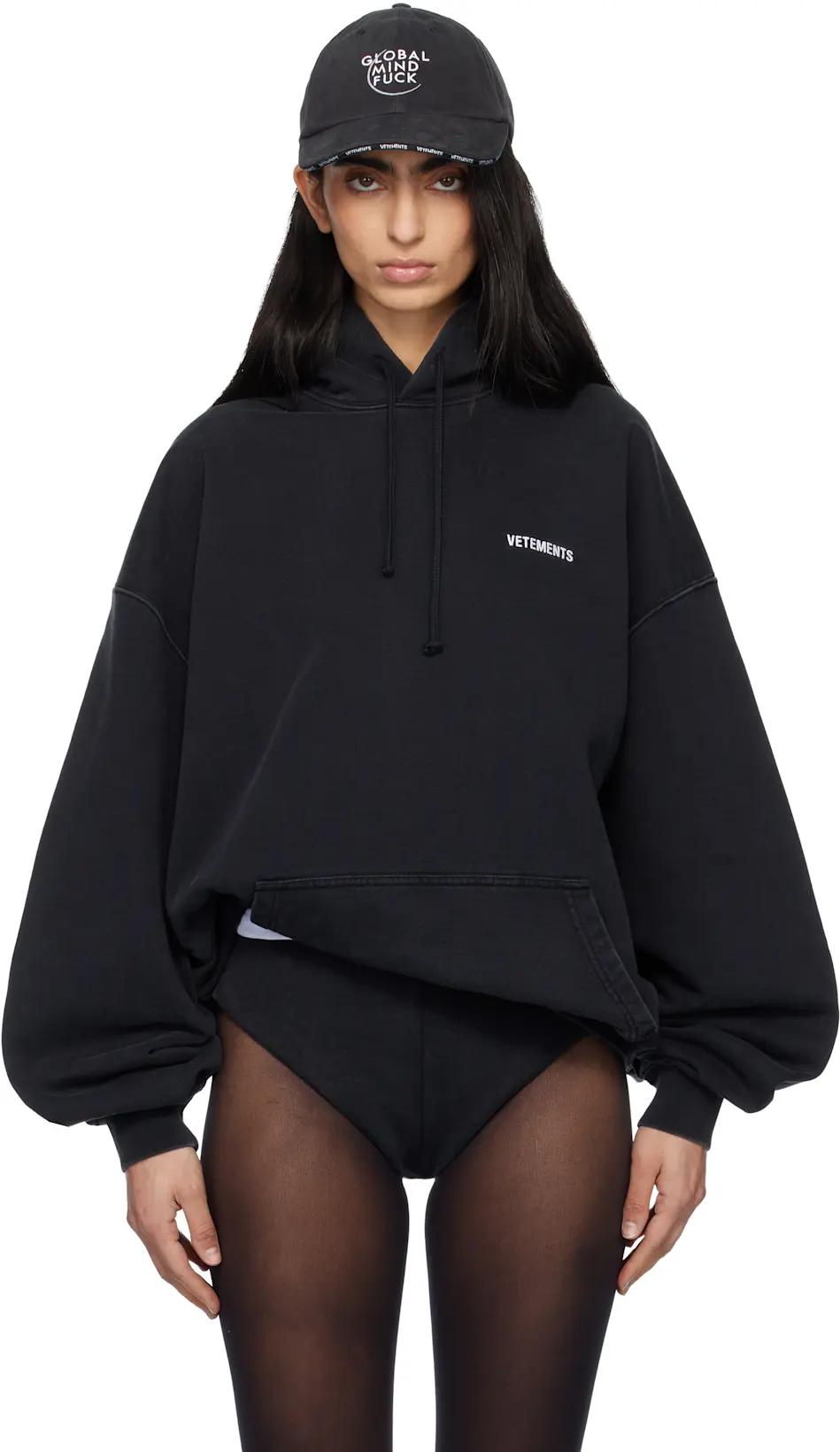 Black Iconic Logo Hoodie by VETEMENTS