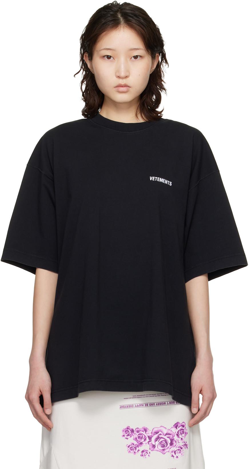 Black Iconic Logo T-shirt by VETEMENTS