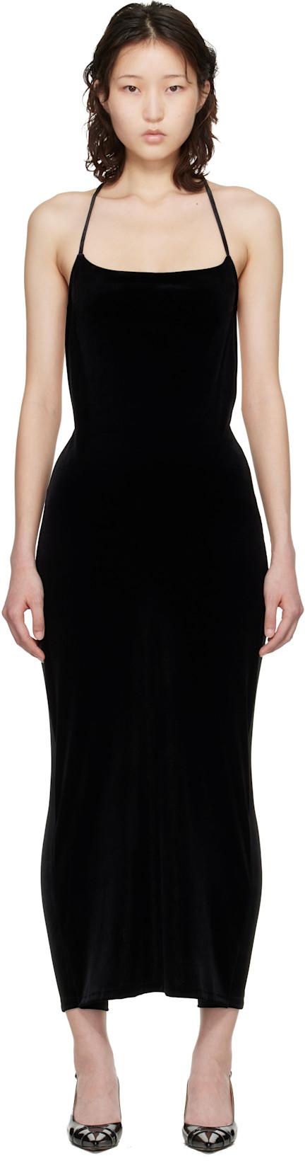 Black Installed Leggings Maxi Dress by VETEMENTS