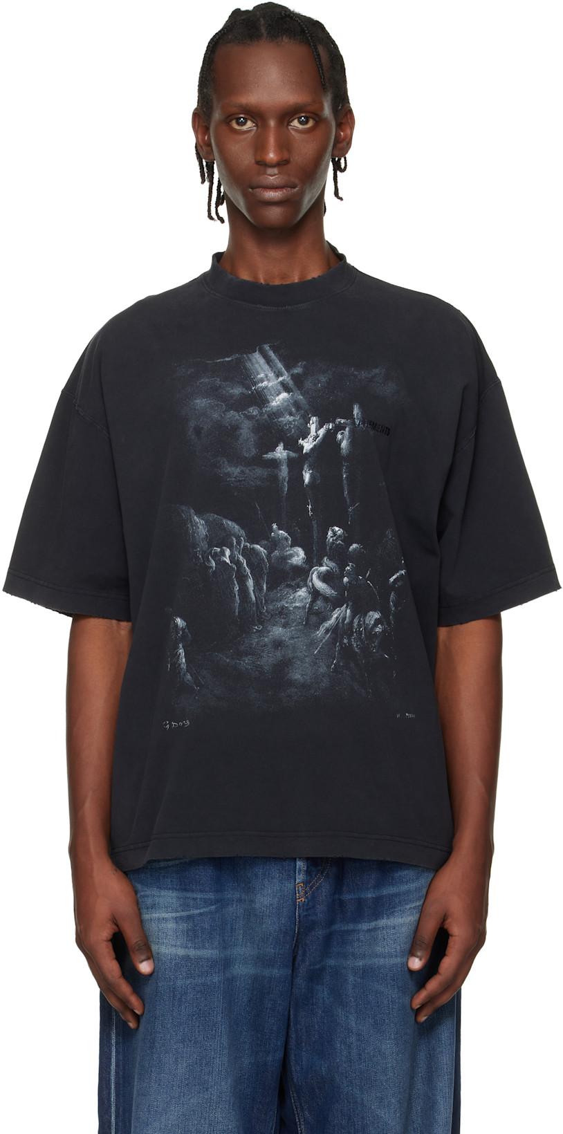 Black Jesus On A Cross Distressed T-shirt by VETEMENTS