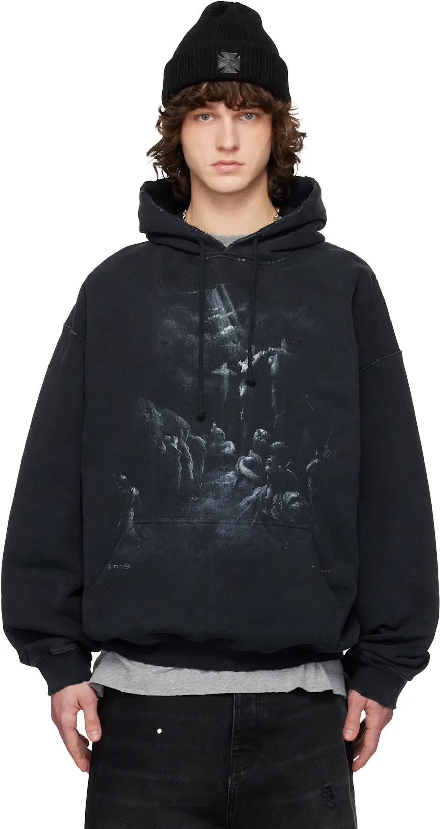 Black Jesus On A Cross Hoodie by VETEMENTS