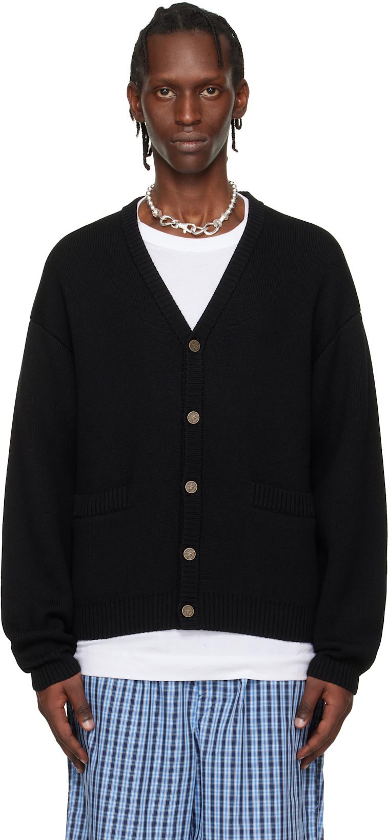 Black Leather Crosses Cardigan by VETEMENTS