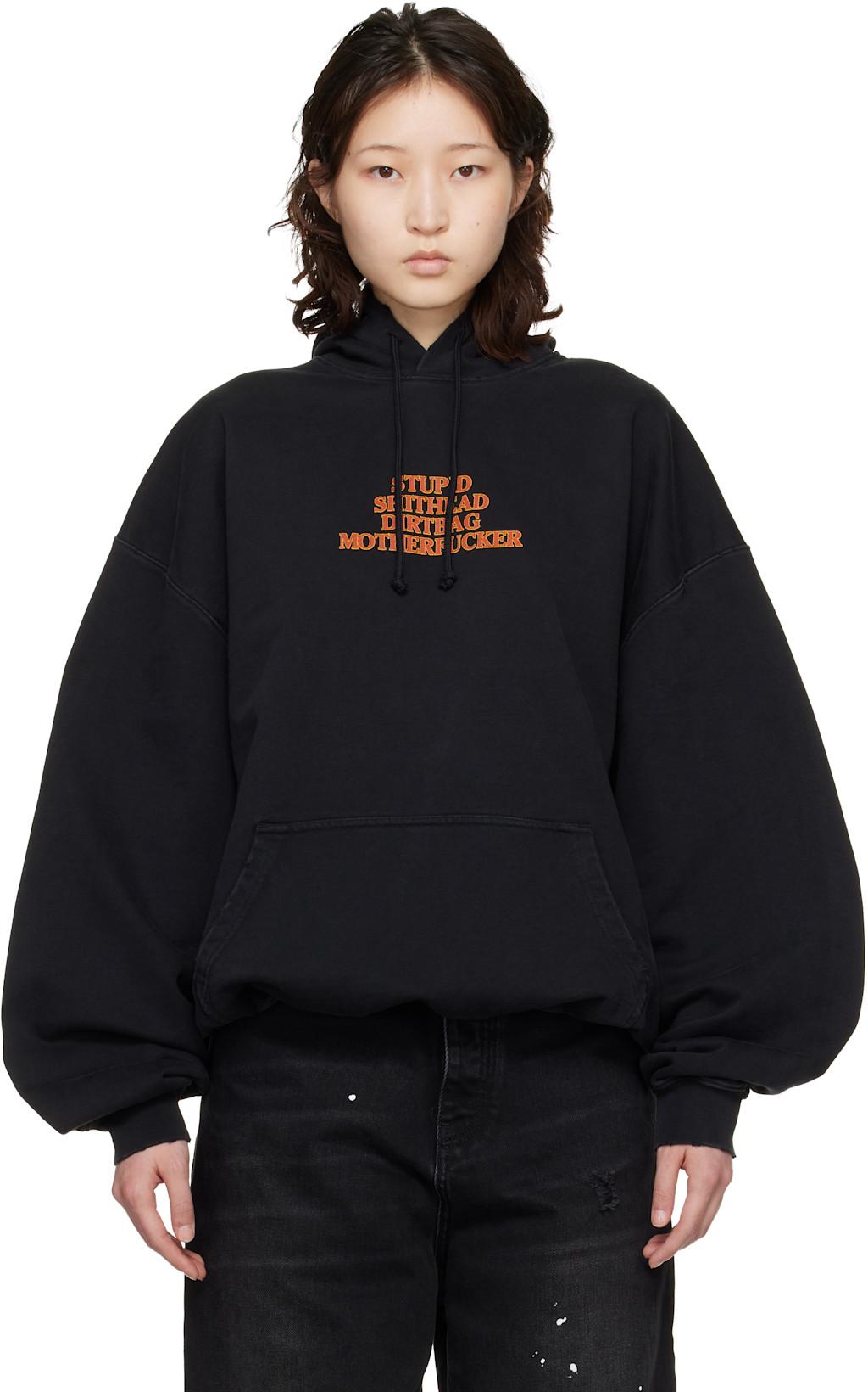 Black 'MF' Hoodie by VETEMENTS