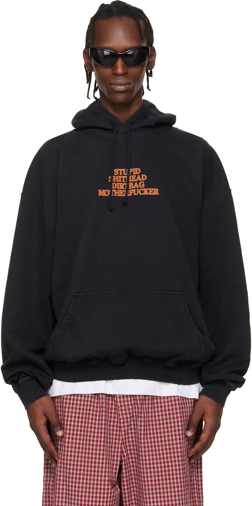 Black 'MF' Hoodie by VETEMENTS