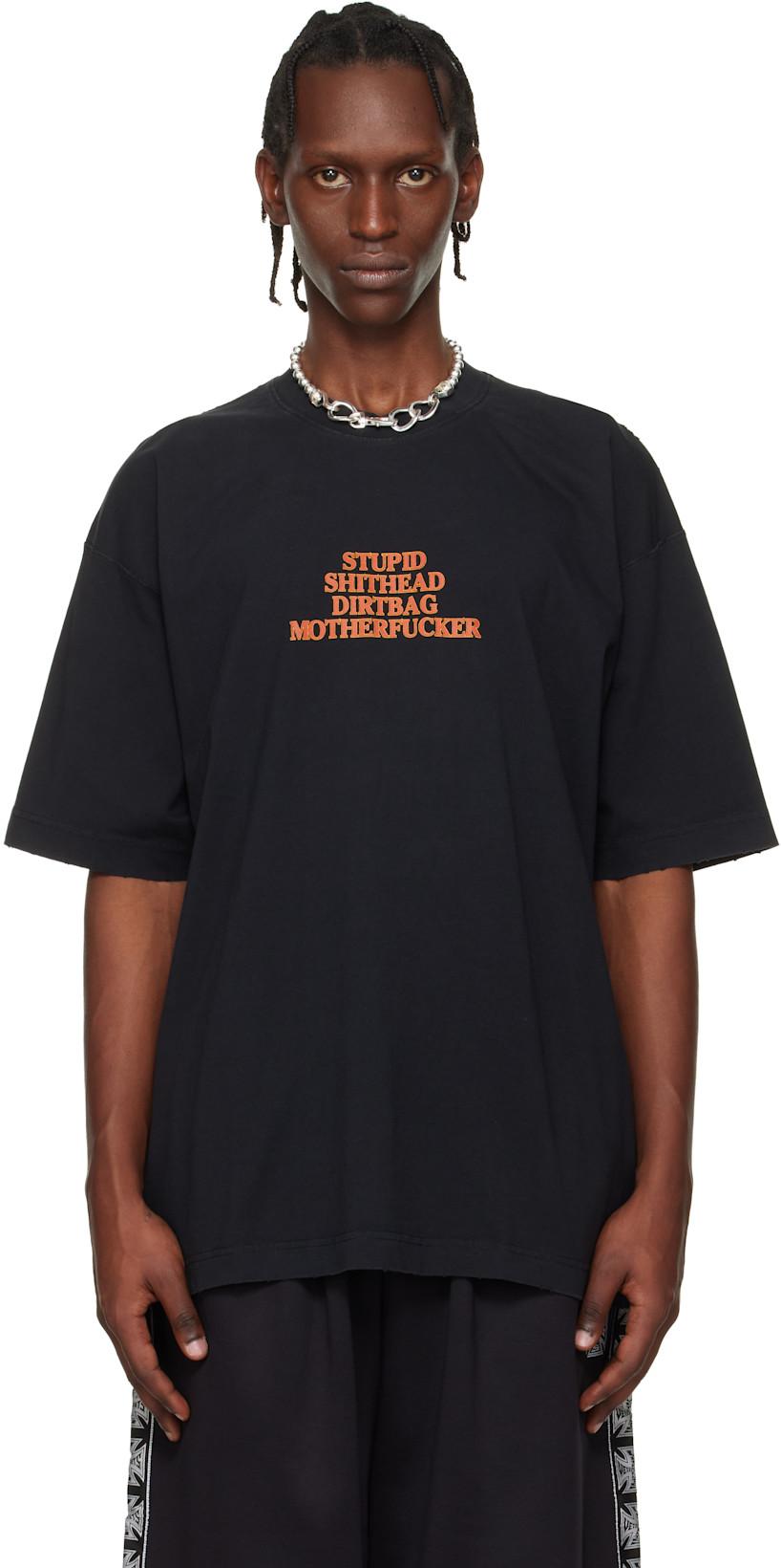 Black 'MF' T-shirt by VETEMENTS