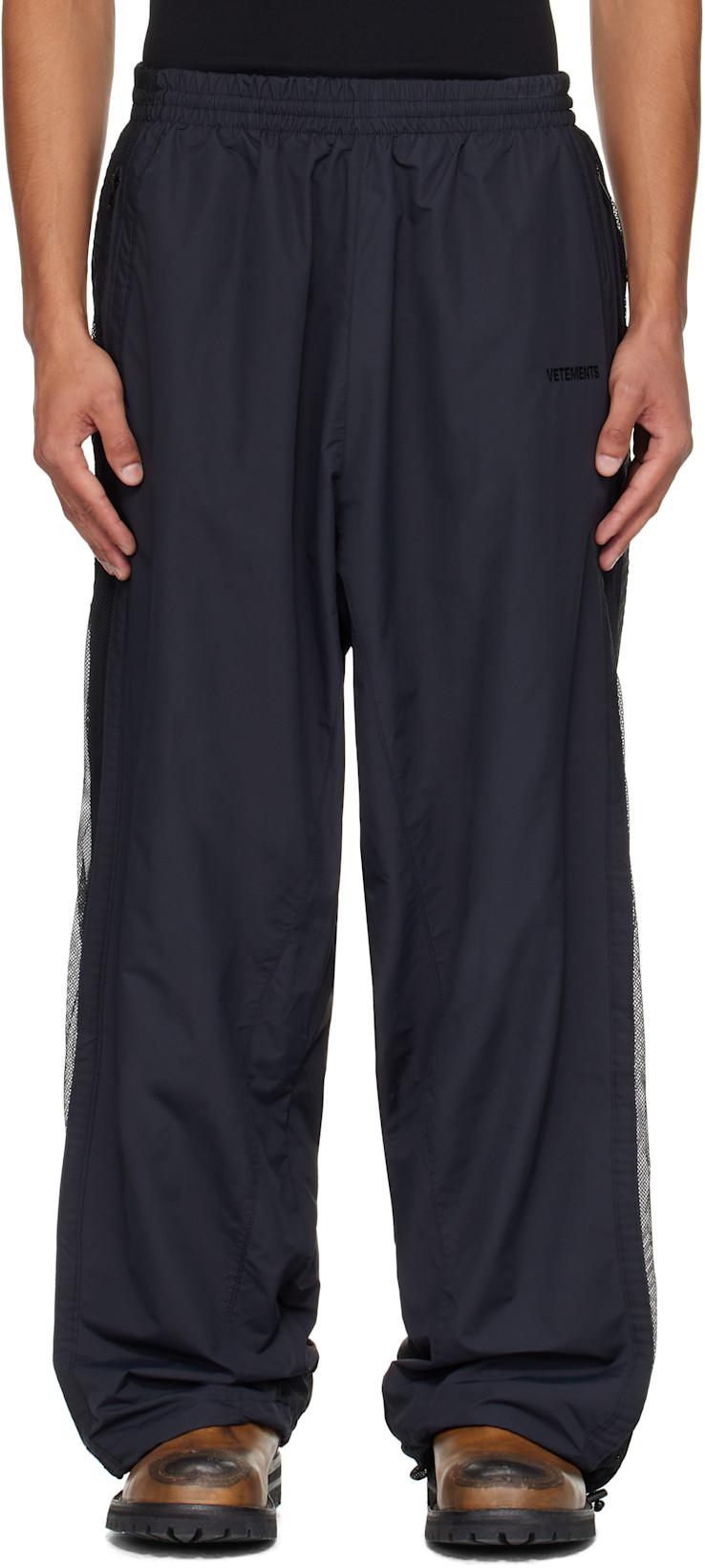 Black Mesh Panel Track Pants by VETEMENTS