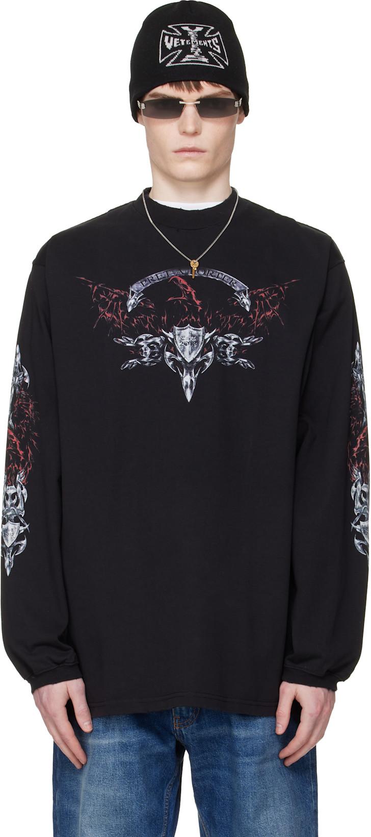 Black Metal Longsleeve T-shirt by VETEMENTS