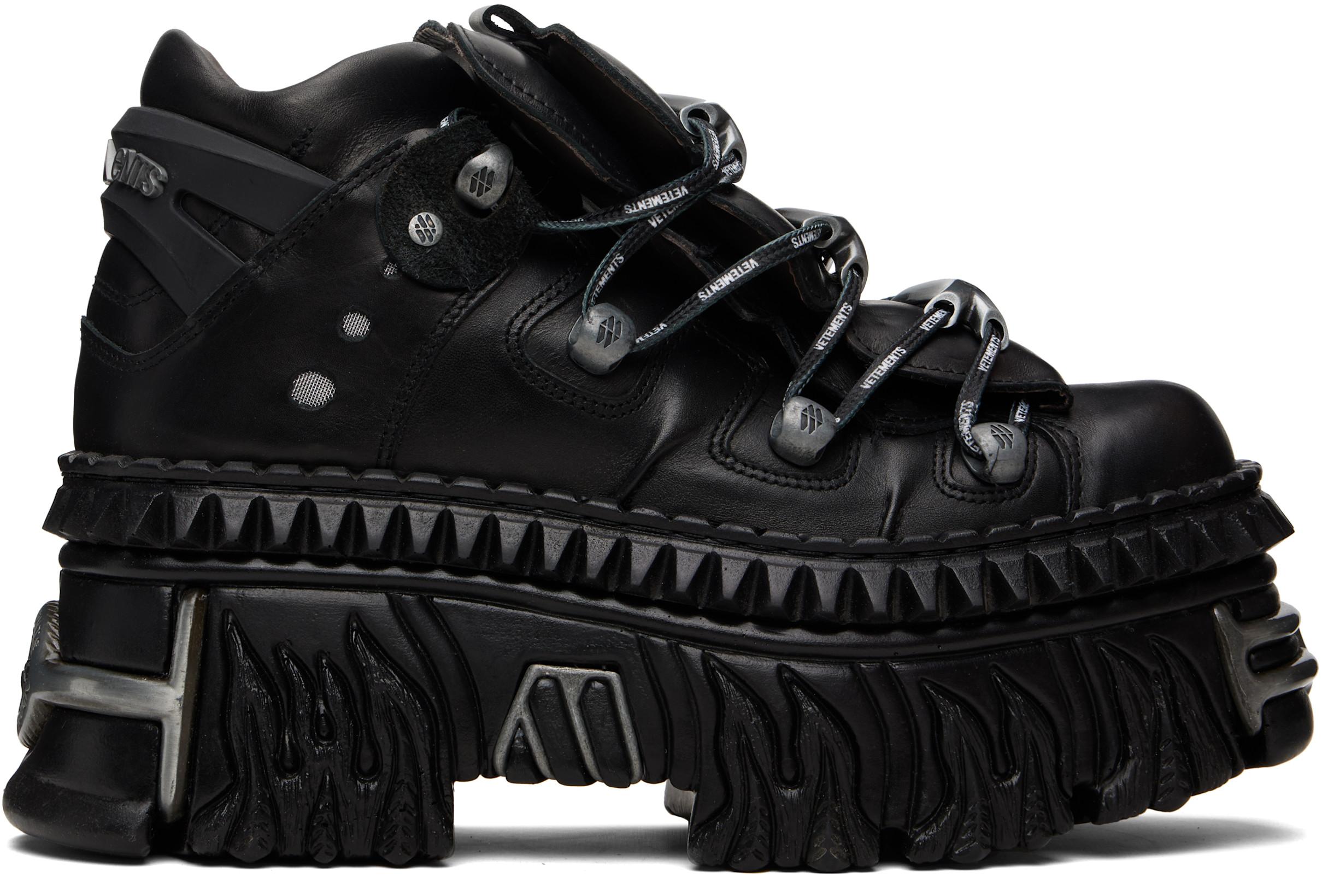 Black New Rock Edition Fire Platform Sneakers by VETEMENTS