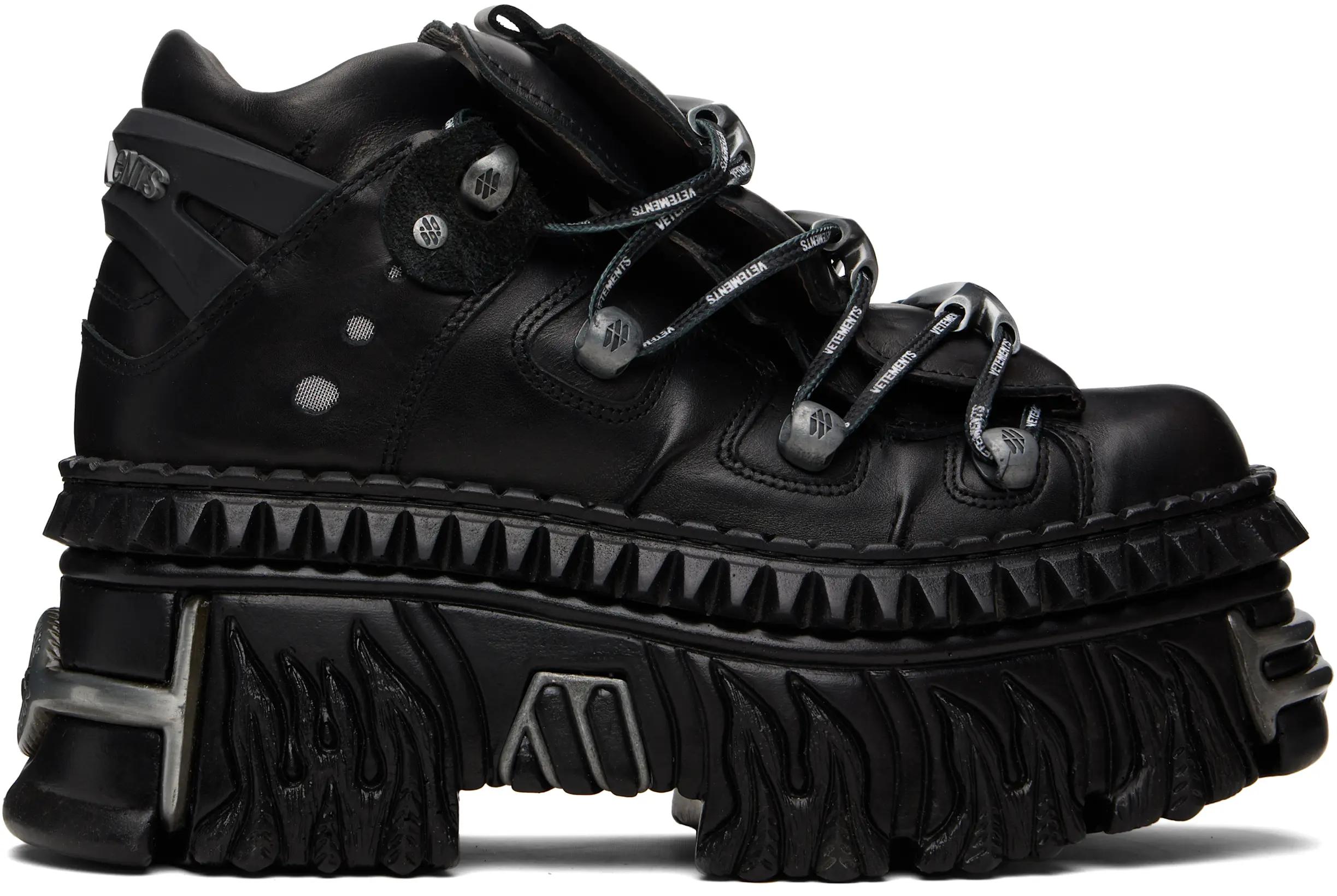 Black New Rock Edition Fire Platform Sneakers by VETEMENTS