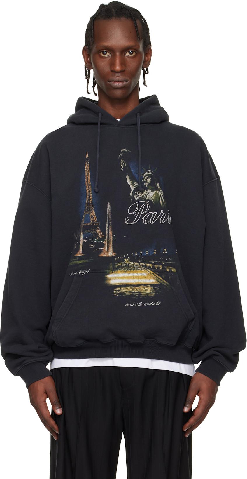 Black 'Paris' Tourist Hoodie by VETEMENTS