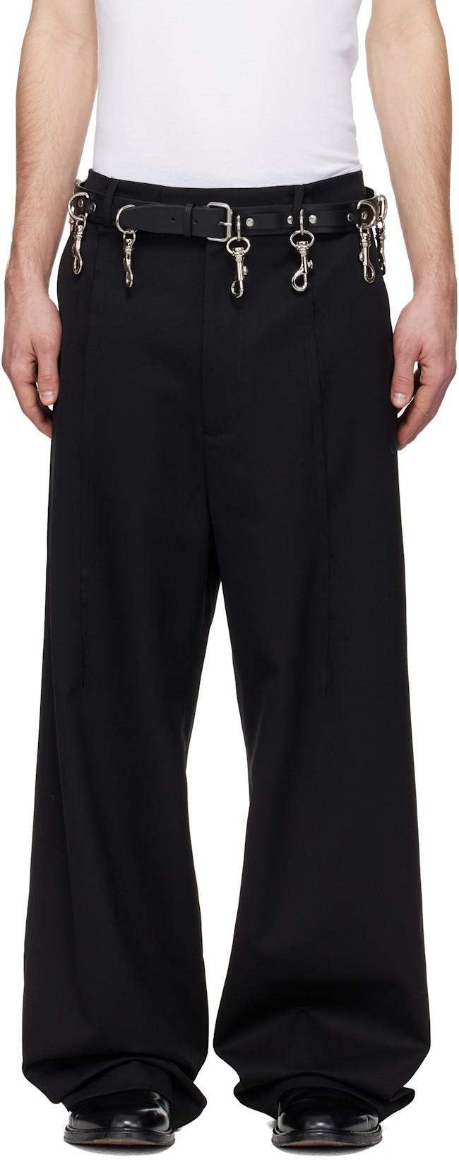 Black Pinched Tailored Trousers by VETEMENTS