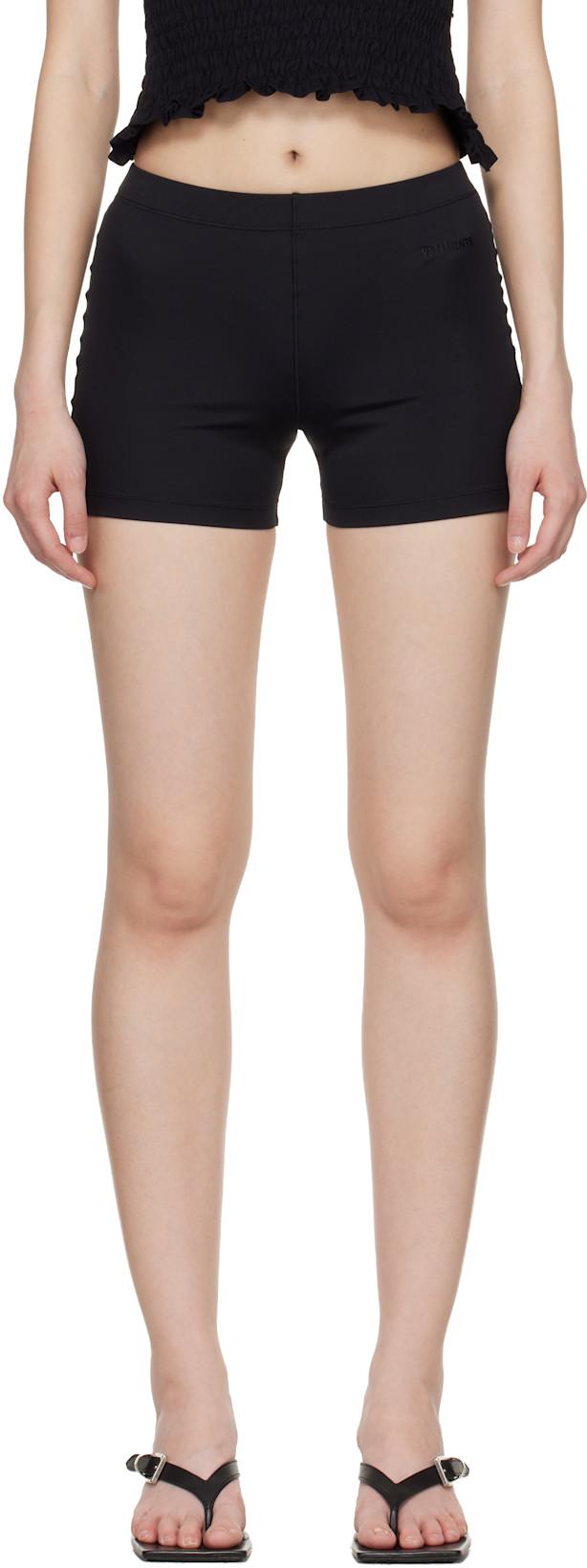 Black Push-Up Yoga Shorts by VETEMENTS