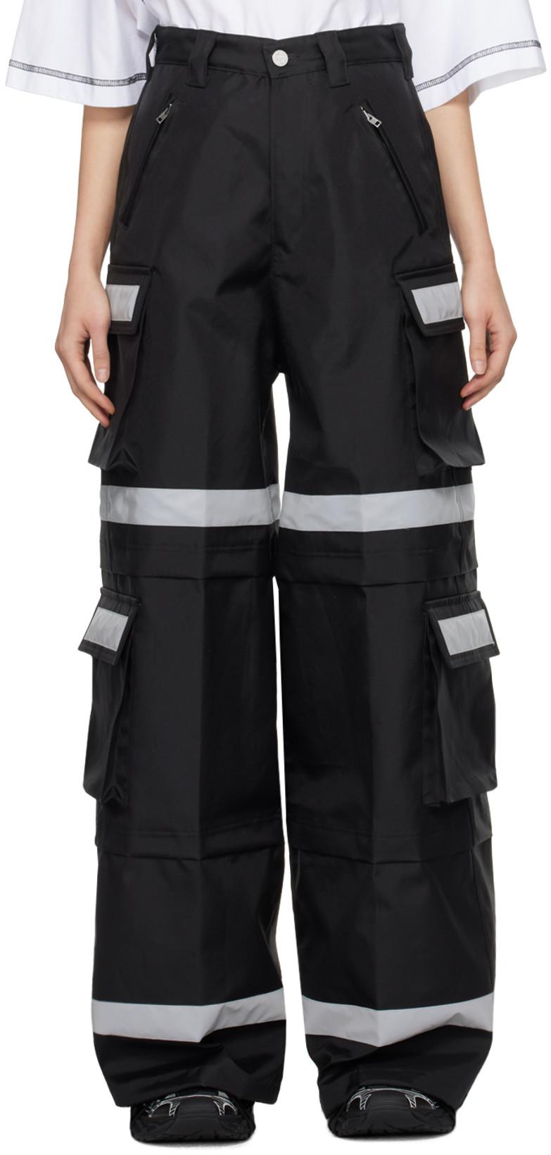 Black Reflective Cargo Pants by VETEMENTS