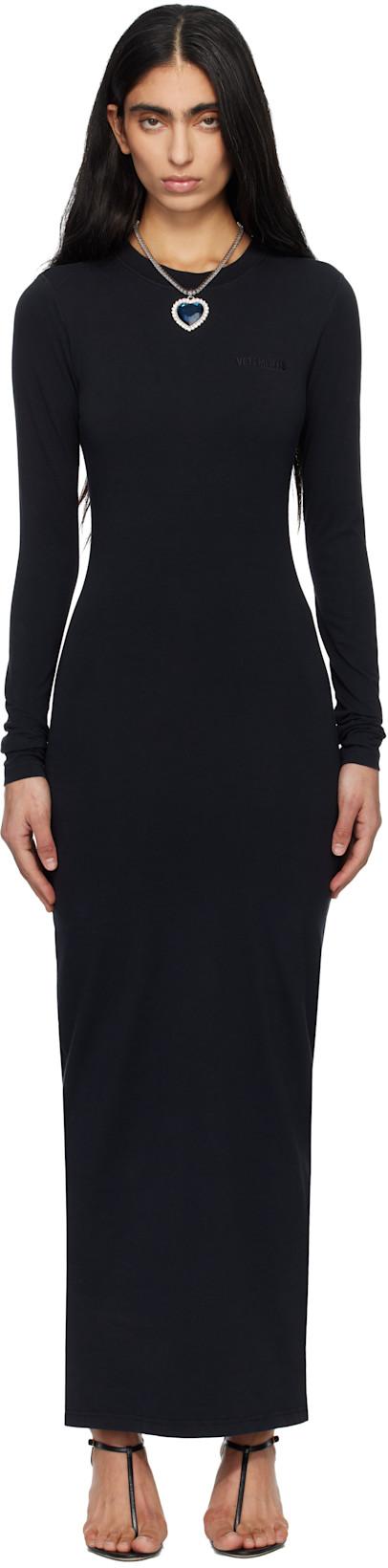 Black Ribbed Maxi Dress by VETEMENTS