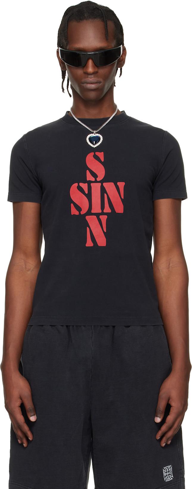 Black Sins Fitted T-shirt by VETEMENTS