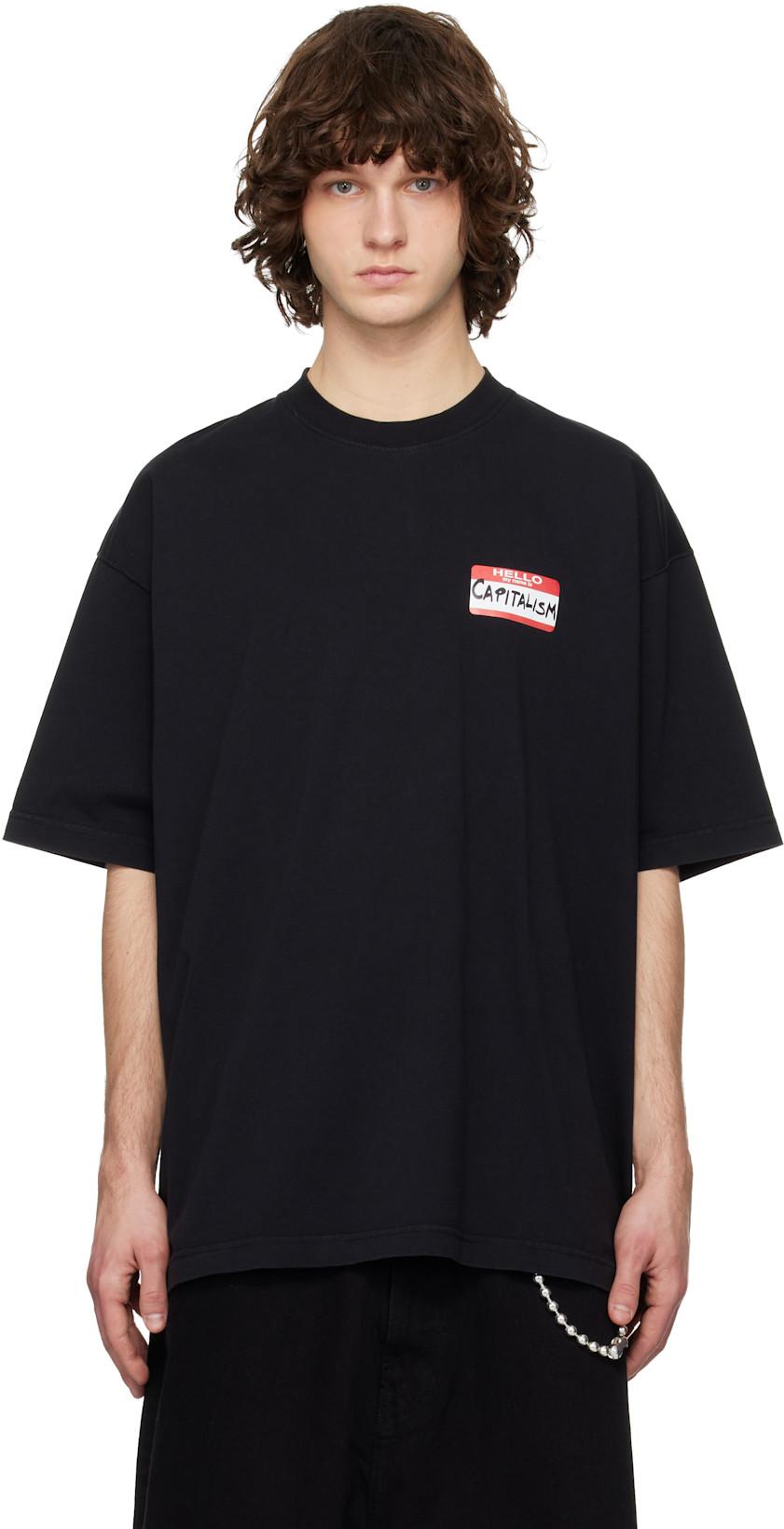 Black Sticker T-shirt by VETEMENTS