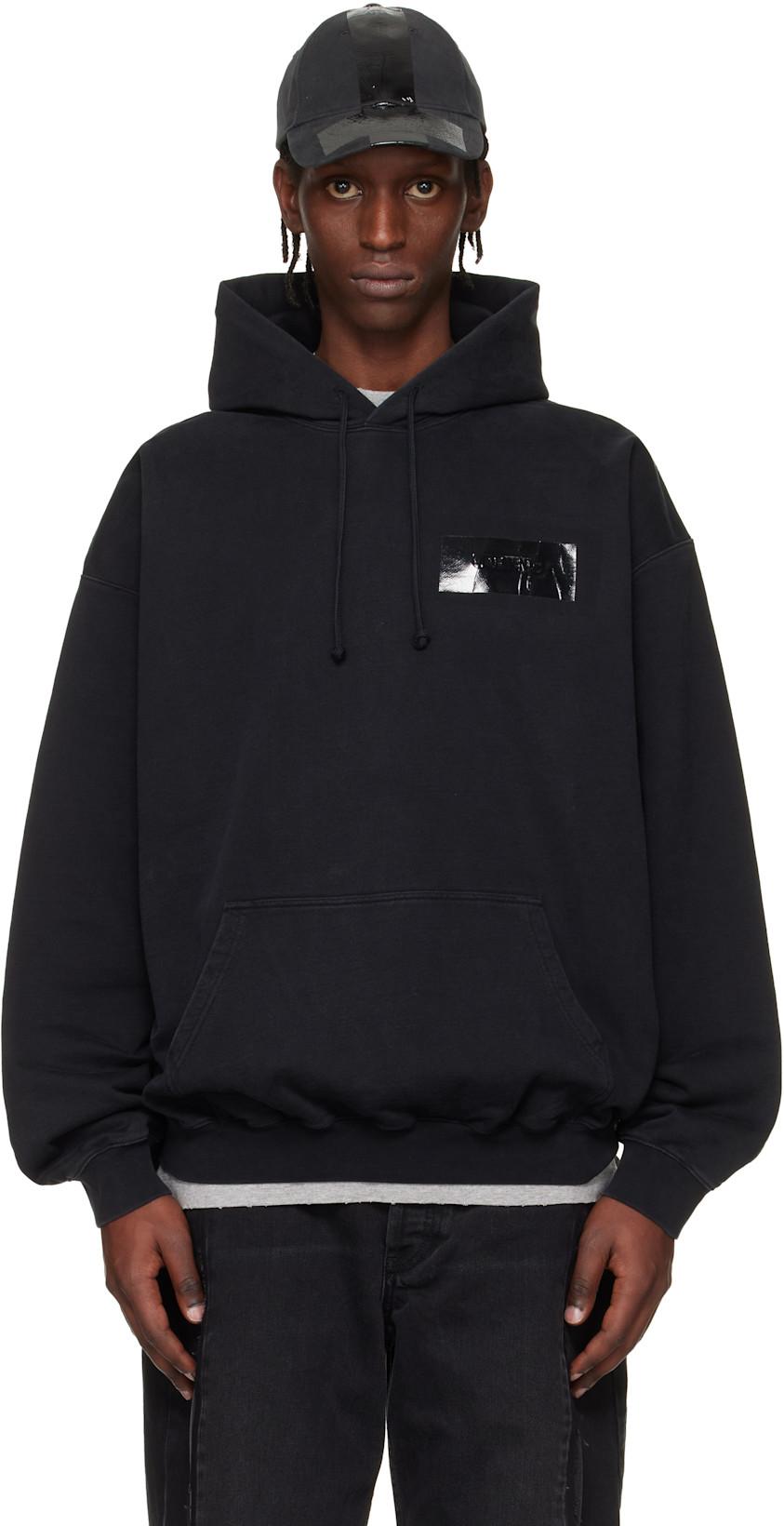 Black Taped Logo Hoodie by VETEMENTS