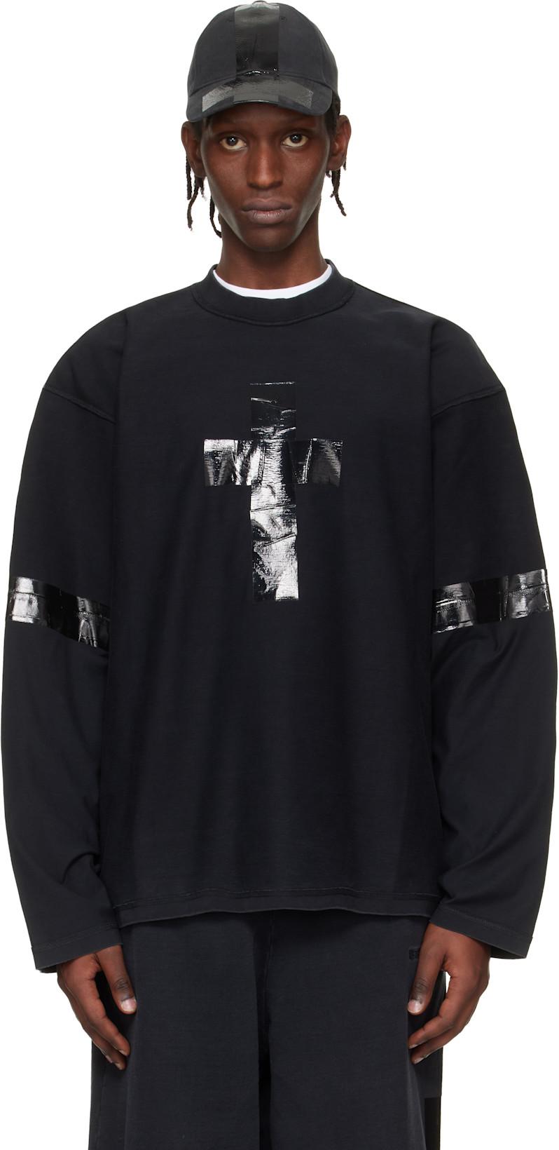 Black Taped Longsleeve T-shirt by VETEMENTS