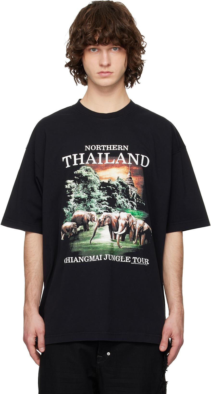 Black 'Thailand' Tourist T-shirt by VETEMENTS