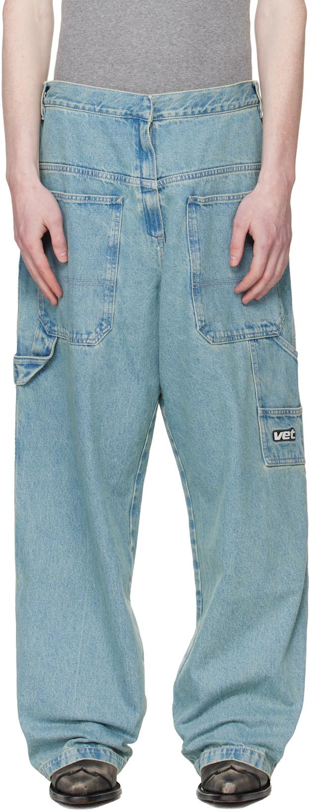 Blue Back-To-Front Hip-Hop Jeans by VETEMENTS