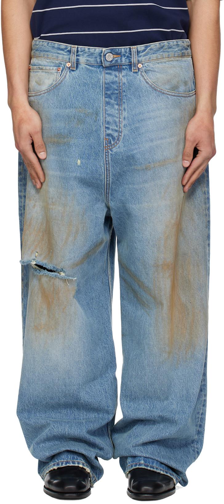 Blue Back-To-Front Jeans by VETEMENTS