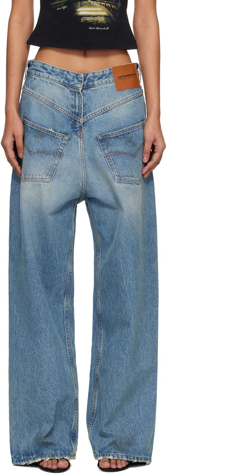 Blue Back-to-Front Jeans by VETEMENTS