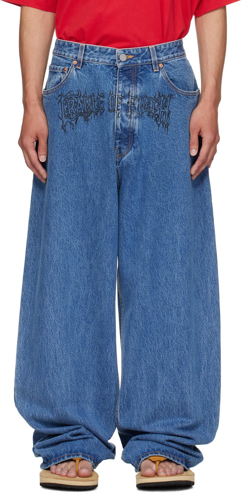 Blue Cradle of Filth Baggy Jeans by VETEMENTS