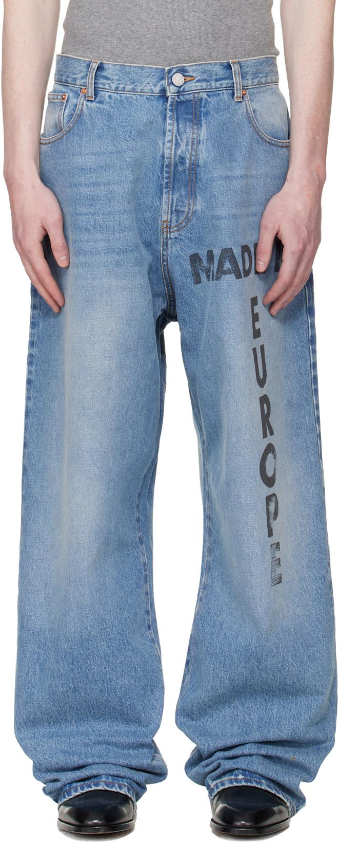 Blue 'Made In Europe' Jeans by VETEMENTS