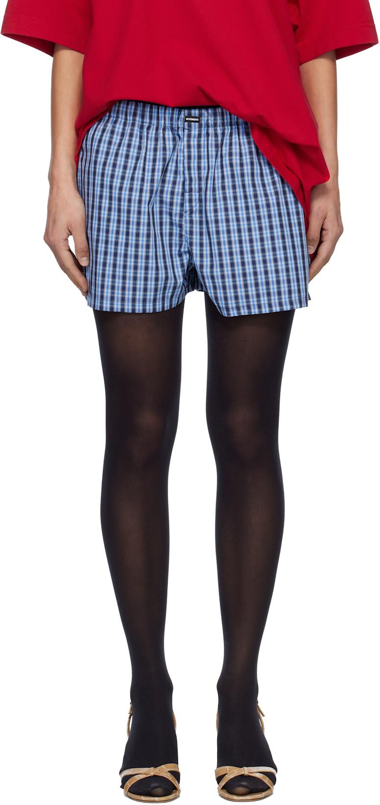 Blue Push-Up Shirting Shorts by VETEMENTS