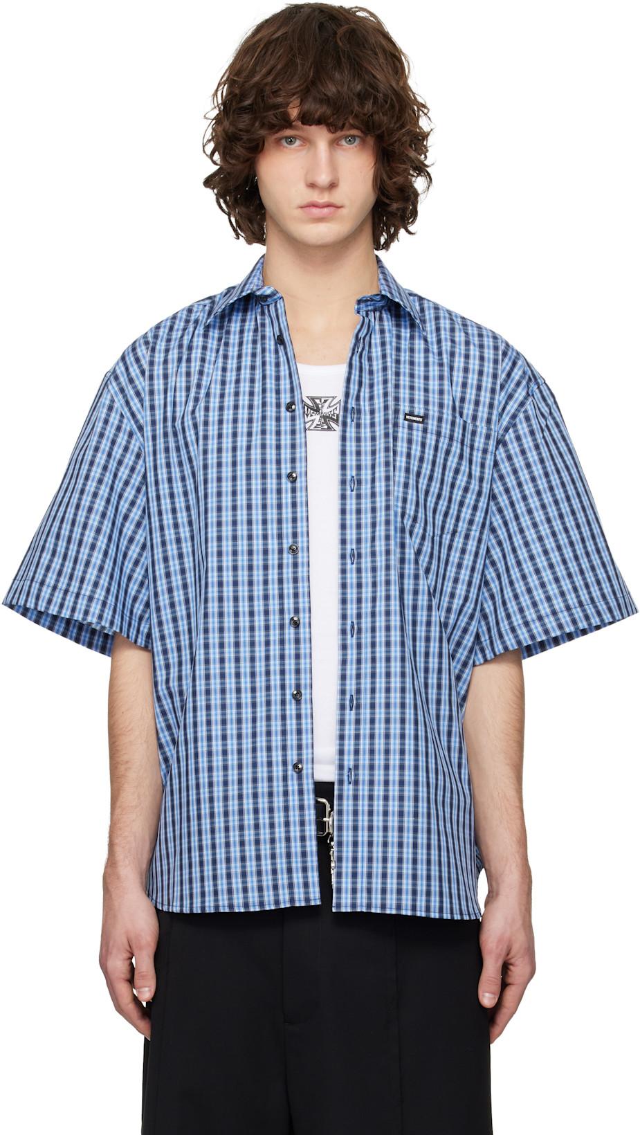 Blue Short Sleeve Shirt by VETEMENTS
