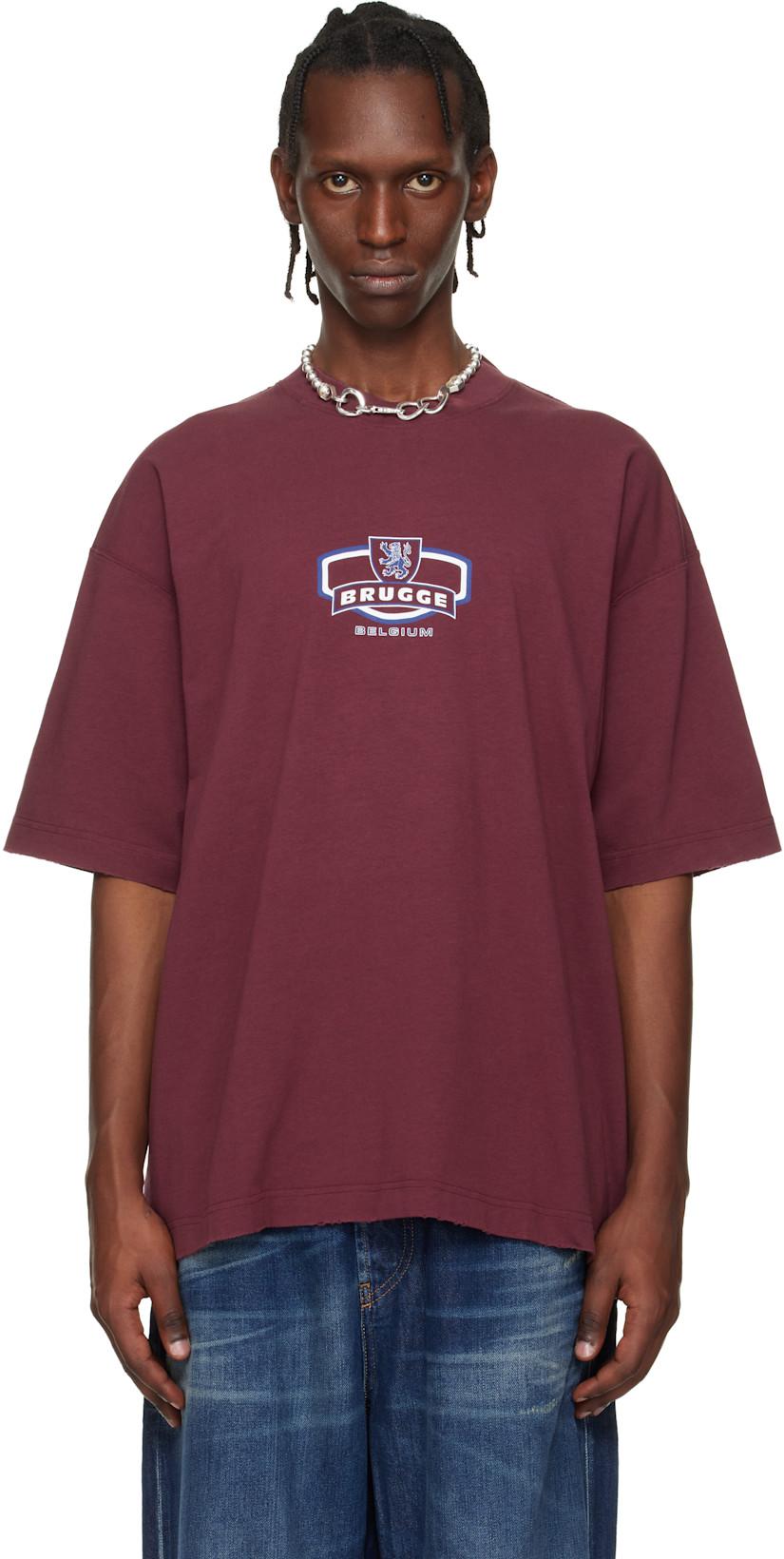 Burgundy 'Brugge' Tourist T-shirt by VETEMENTS