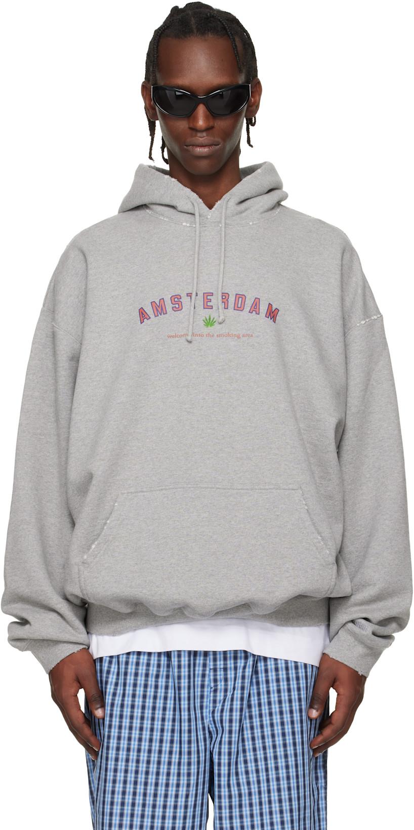Gray 'Amsterdam' Tourist Hoodie by VETEMENTS