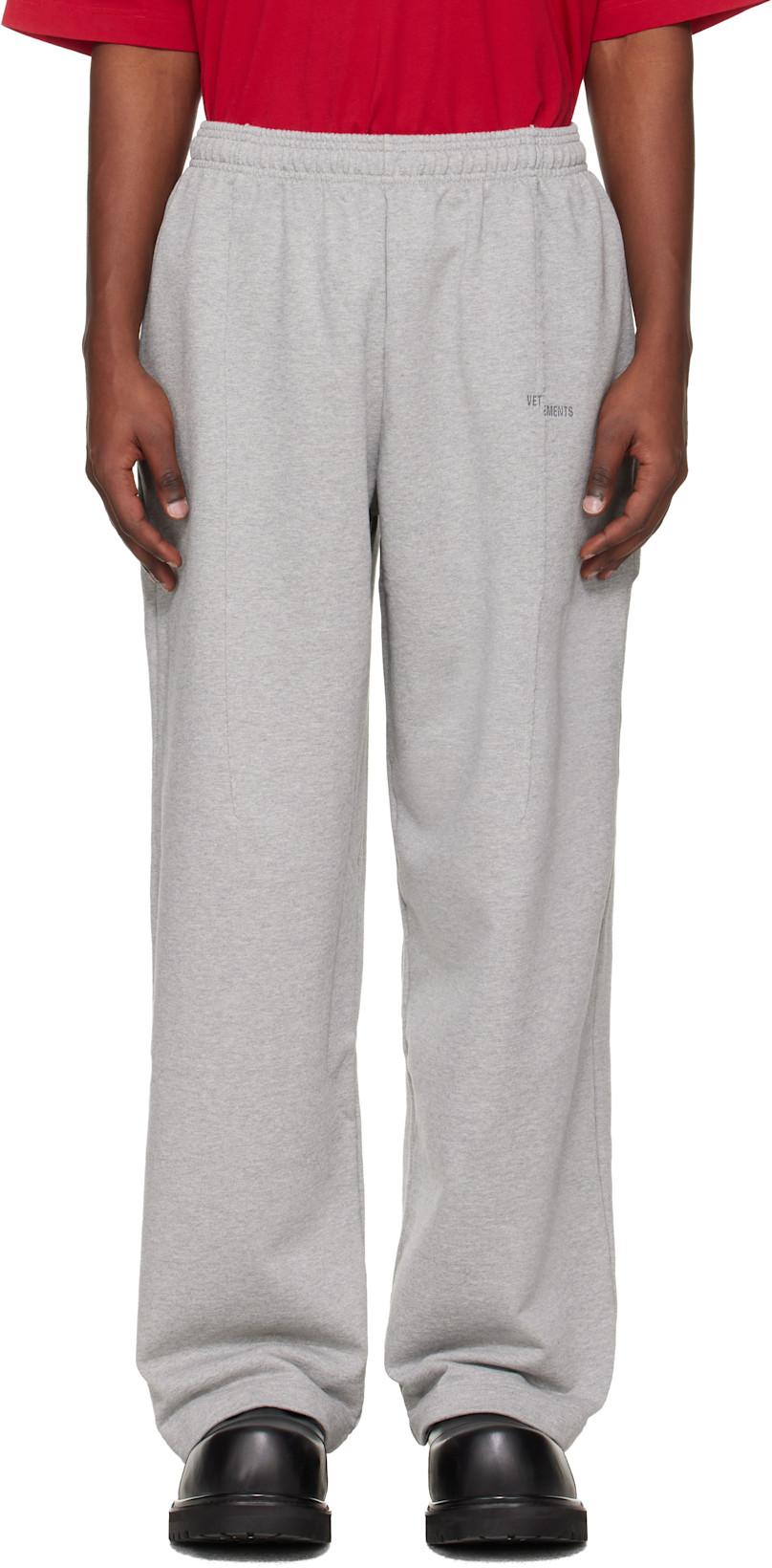 Gray Cut Sweatpants by VETEMENTS