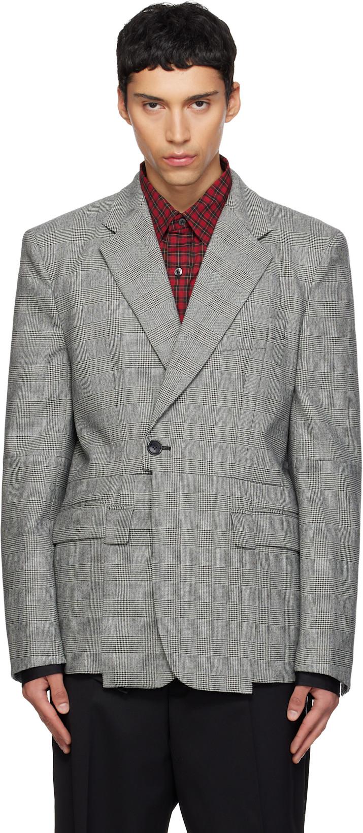 Gray Cut-Up Tailored Blazer by VETEMENTS
