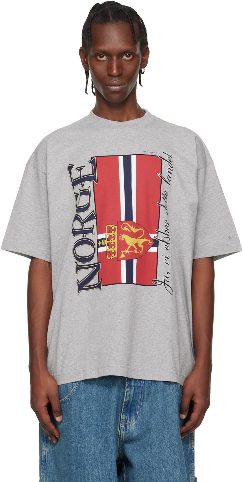 Gray 'Norway' Tourist T-shirt by VETEMENTS