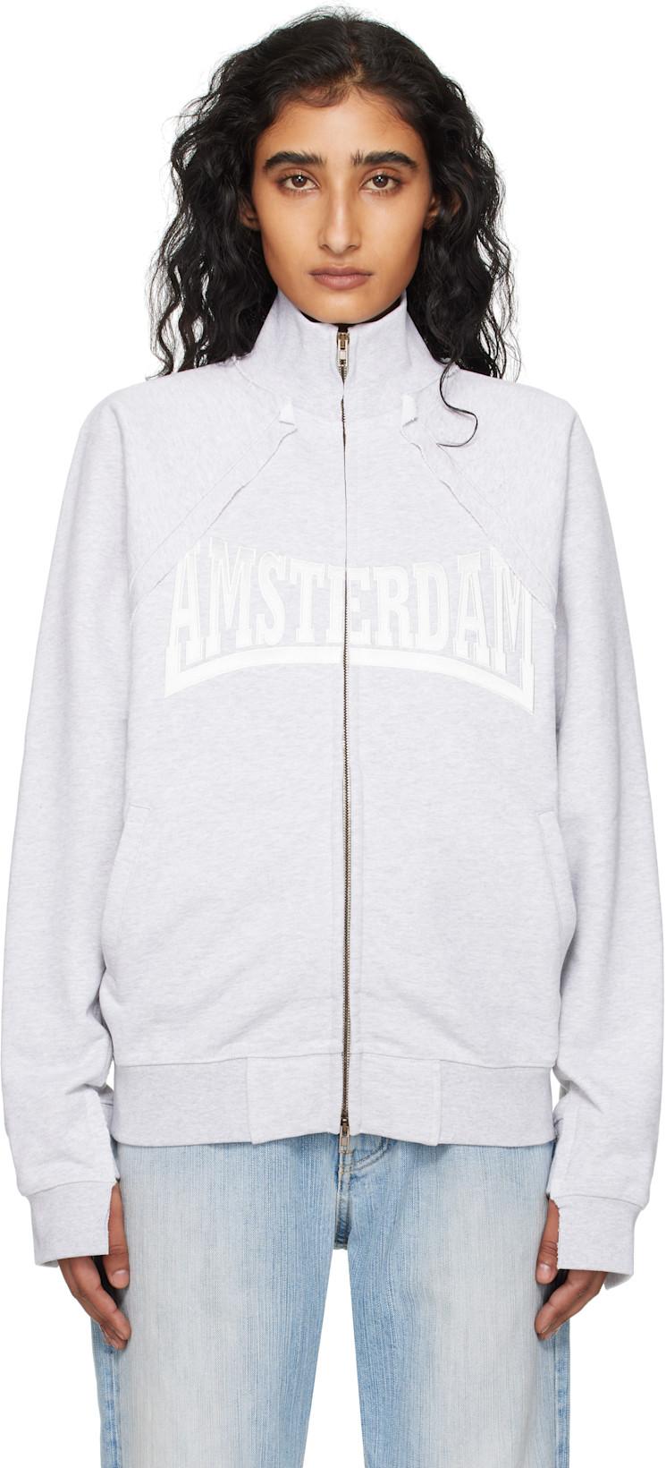 Gray Patched Zip-Up Jacket by VETEMENTS