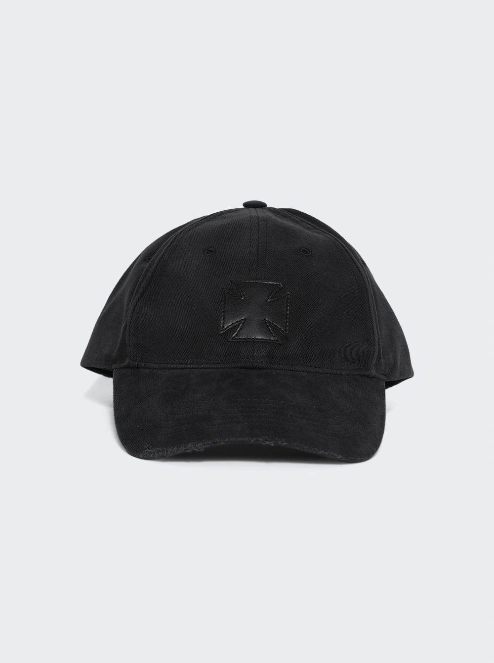 Leather Biker Cross Cap Black  | The Webster by VETEMENTS
