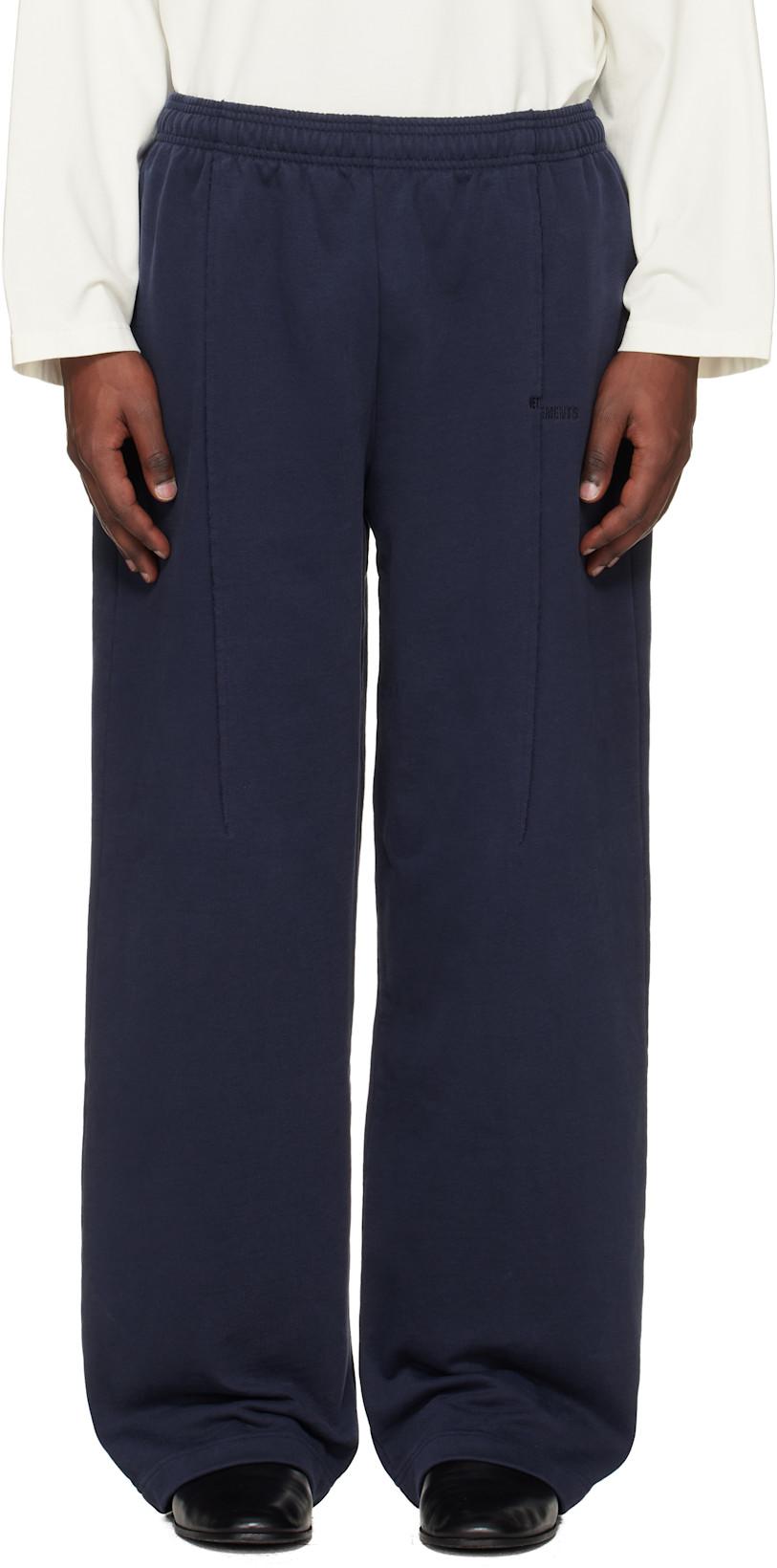 Navy Cut Sweatpants by VETEMENTS