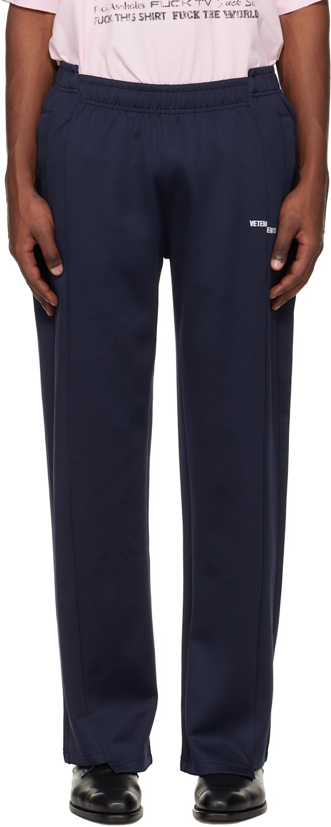 Navy Cut-Up Athletic Sweatpants by VETEMENTS