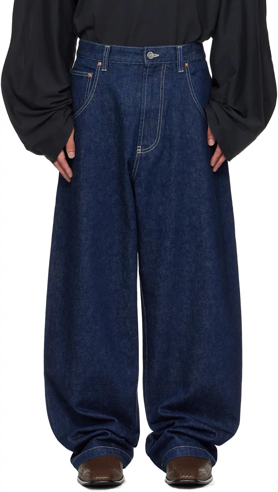 Navy Hip-Hop Jeans by VETEMENTS