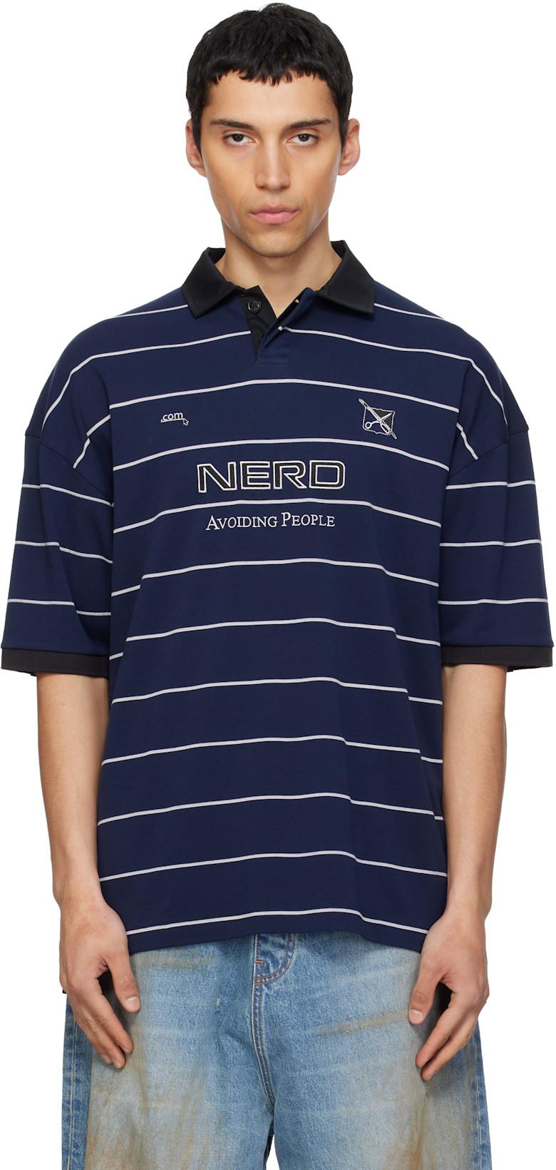 Navy 'Nerd' Football Polo by VETEMENTS