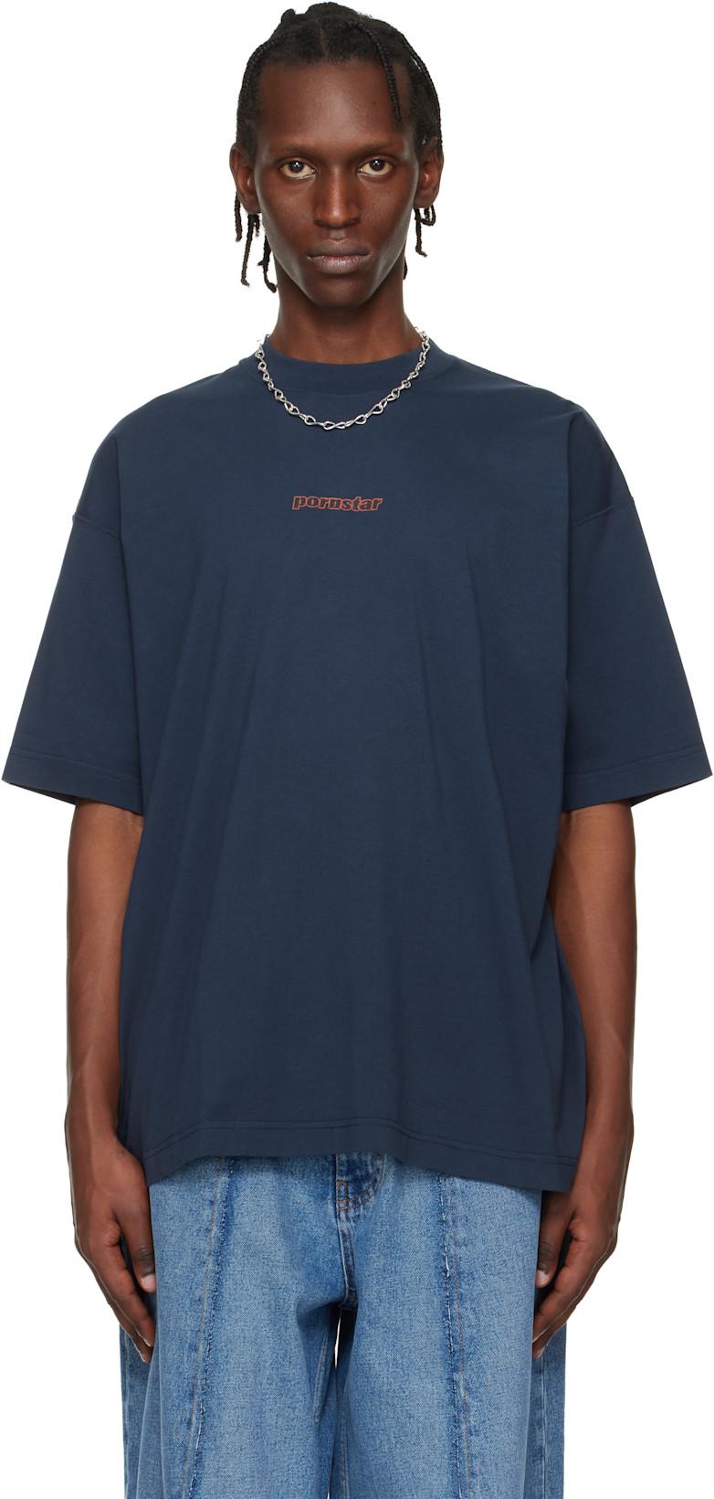 Navy 'Pornstar' T-shirt by VETEMENTS