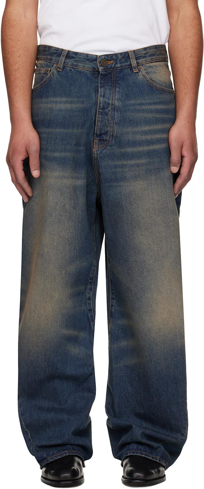 Navy Spiral Jeans by VETEMENTS