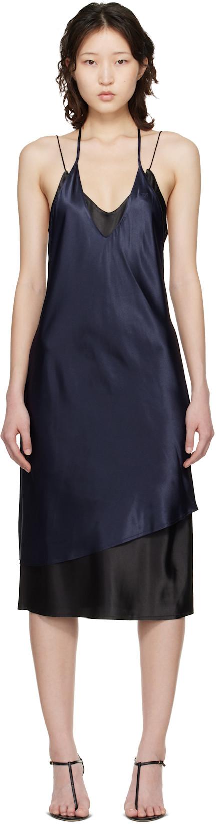 Navy & Black Layered Minidress by VETEMENTS