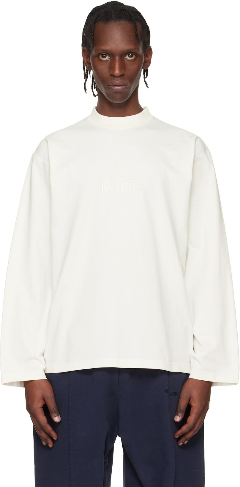 Off-White 'Paris' Embroidered Longsleeve T-shirt by VETEMENTS